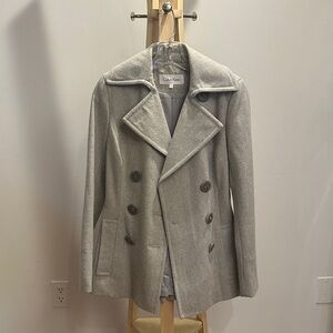 Calvin Klein Light Gray Double-Breasted Coat